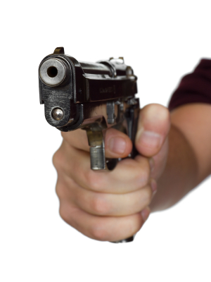 hand with gun