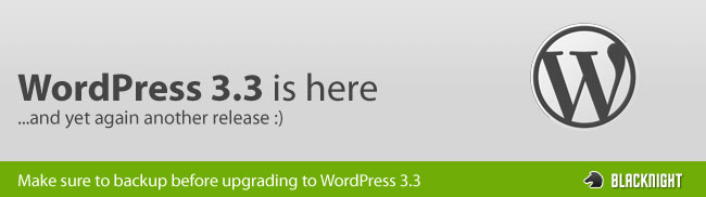 Wordpress 3.3 is here