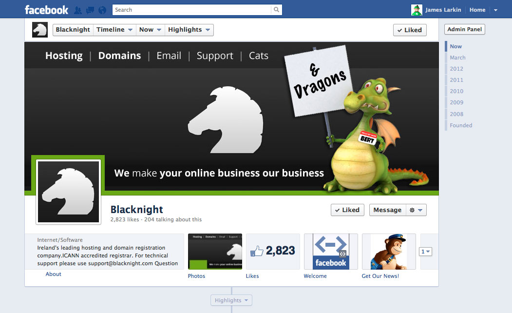 Blacknight's Facebook Page