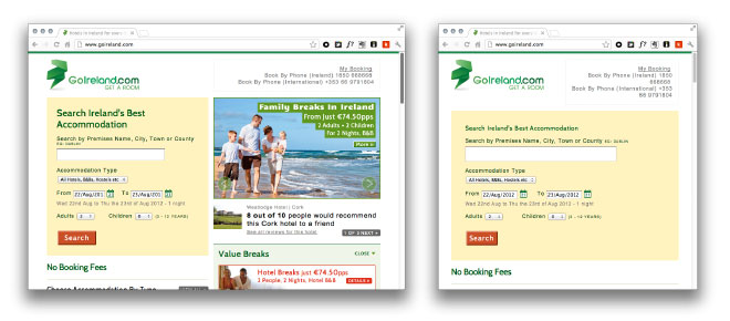 Go Ireland website at different screen sizes