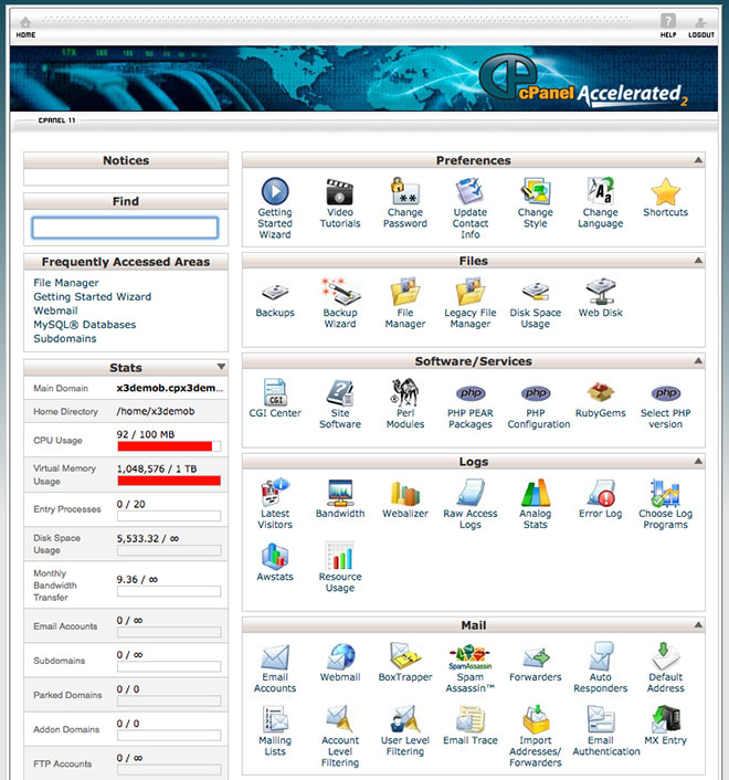 cPanel Screenshot