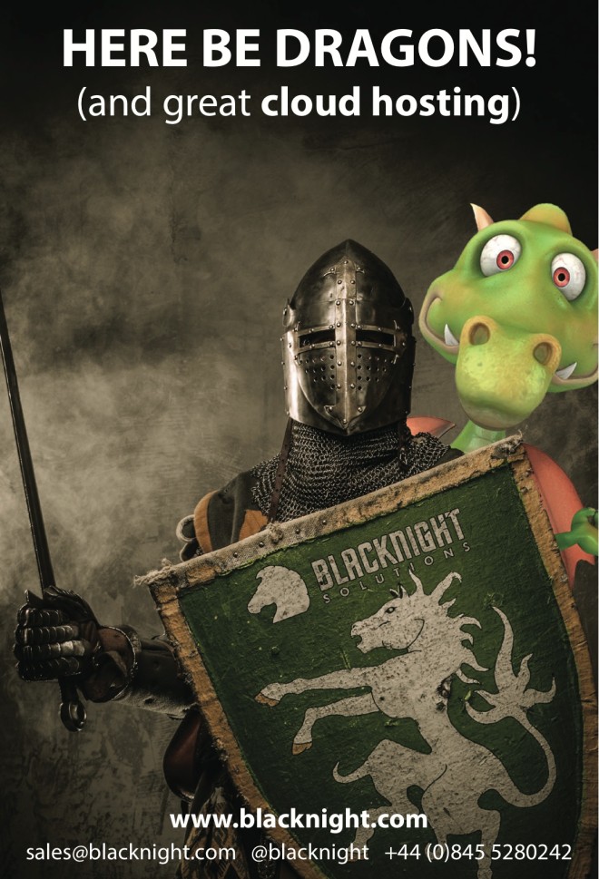 cloud hosting ad copy using dragon and knight
