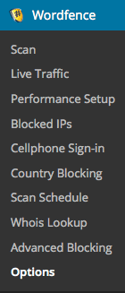 Wordfence Options