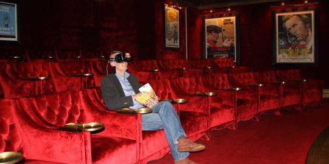 The Quiet Man - Congregation founder Eoin Kennedy enjoys a VR moment in the Ashford Castle cinema.