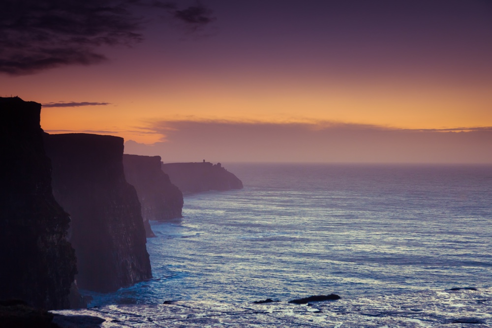 Cliffs Of Moher At Sunset In Co. Clare Ireland Europe.