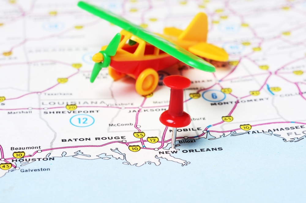 New Orleans Usa Map Flight