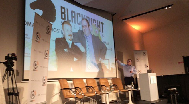 Conn speaks at BLOGGERCONF: "Blacknight's founders are really giants. Also we have a dragon"