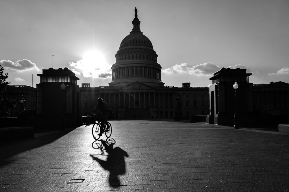 Silhouette of US Capitol Building - Washington DC USA
