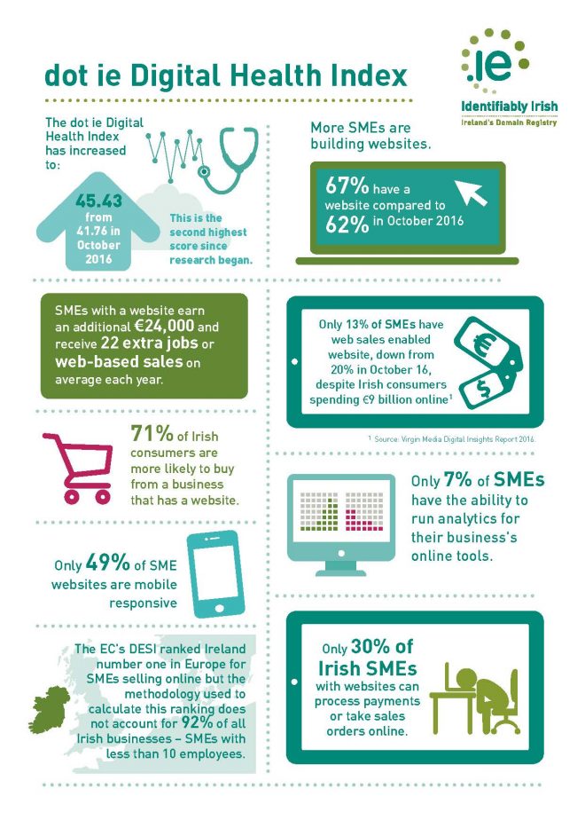 Infographic displaying the highlights of the June 2017 IEDR Digital Health Index