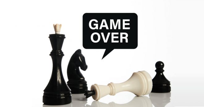 game over concept using chess pieces