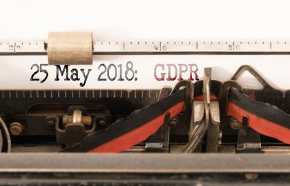 Got a Co.uk Domain? Nominet Plans Changes to Whois and Policies for GDPR GDPR EU General Data Protection Regulation and commencement date written on vintage manual typewriter