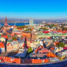 Talking Cybercrime at Baltic Domain Days Riga Aerial scenic panorama of Old Town from Saint Peter church, with Riga Cathedral, Cathedral Basilica of Saint James and Riga castle, Riga, Latvia
