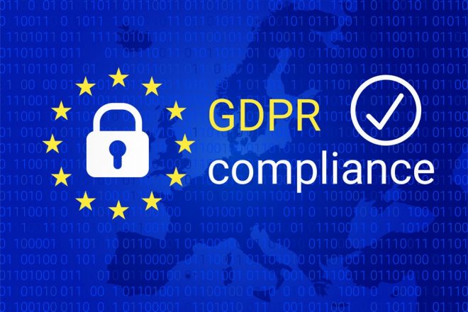 GDPR - General Data Protection Regulation. GDPR compliance symbol. Vector illustration
