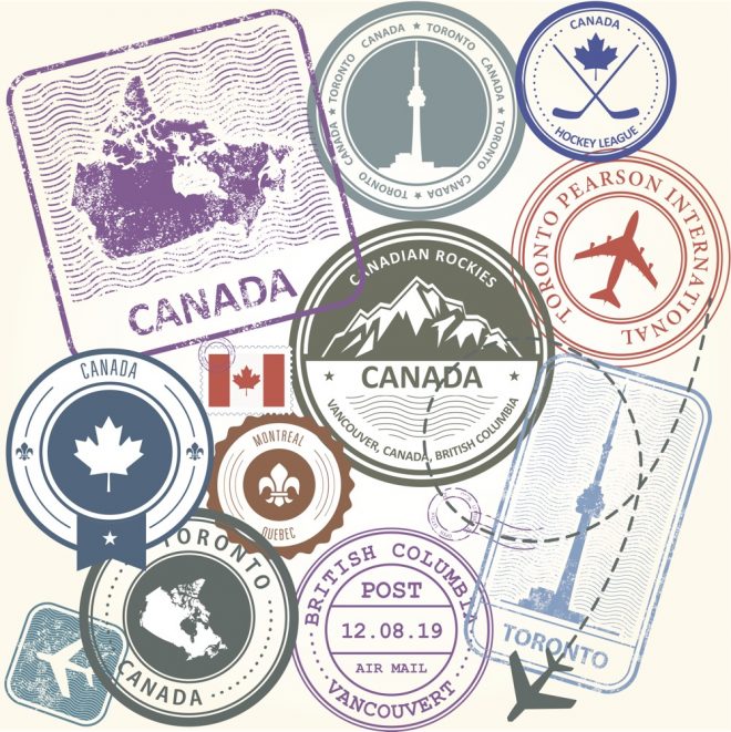 Canada airport travel stamps