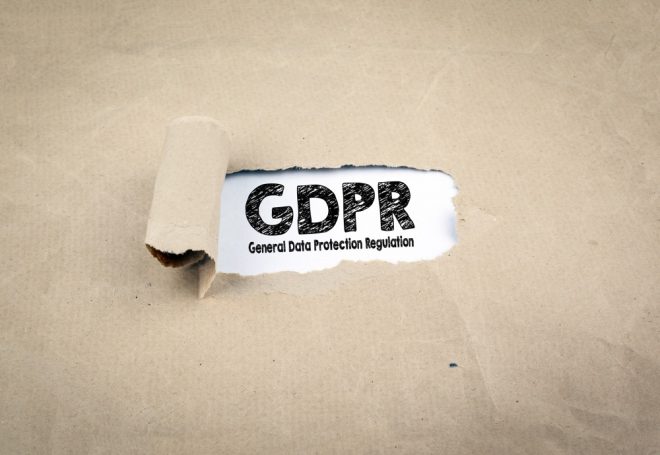 Inscription revealed on old paper - GDPR General Data Protection Regulation