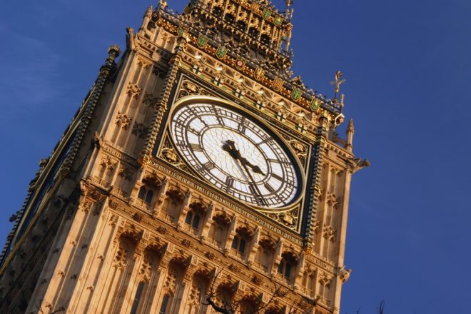 Big Ben, Londons famous clock tower found at the houses of Parliament