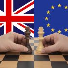 Brexit Impact on Hosting Services & Domains British and European Union Brexit negotiations. Chess game concept.