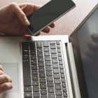 Secure Your Account With 2 Step Verification Two factor authentication. Progressive technology identity verification. Man entering security code to access his bank account or private data online.