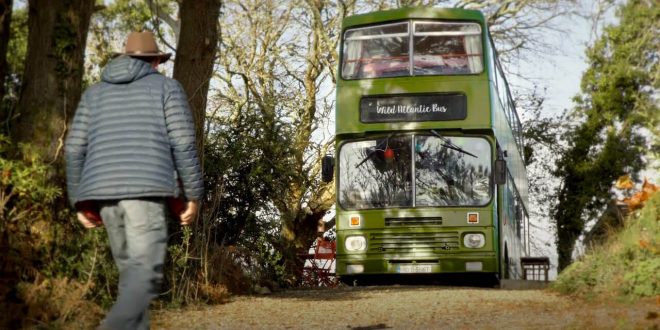 The Wild Atlantic Bus is a glamping destination near the shores of Lough Corrib.