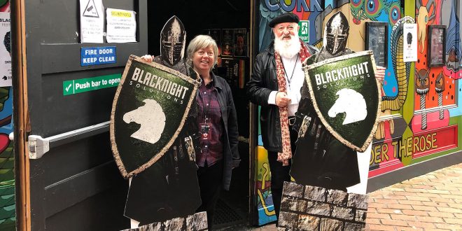 IndieCork organisers Úna Feely and Mick Hannigan with the Blacknights at the 2019 festival